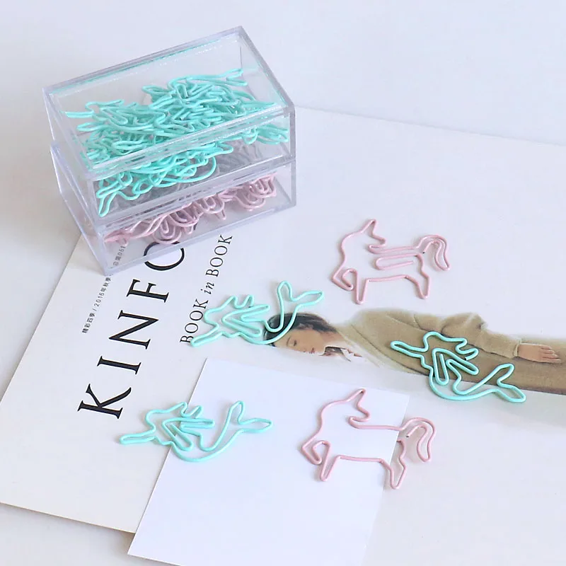 TUTU 20pcs light green paper cilp Butler in the Home Mermaid Shaped Paper Clips Great For Paper Clip Collector Office Gift H0181