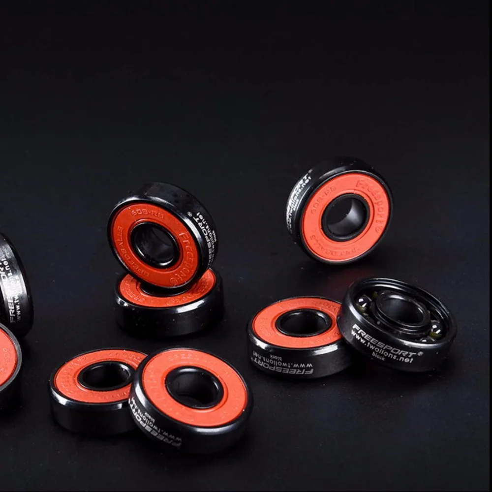 FreeSport 608 Hybrid Black Ceramic Bearings 7 Beads ABEC9 High Rev Rodamientos for Skateboard LongBoard inline Skate HandSpinner