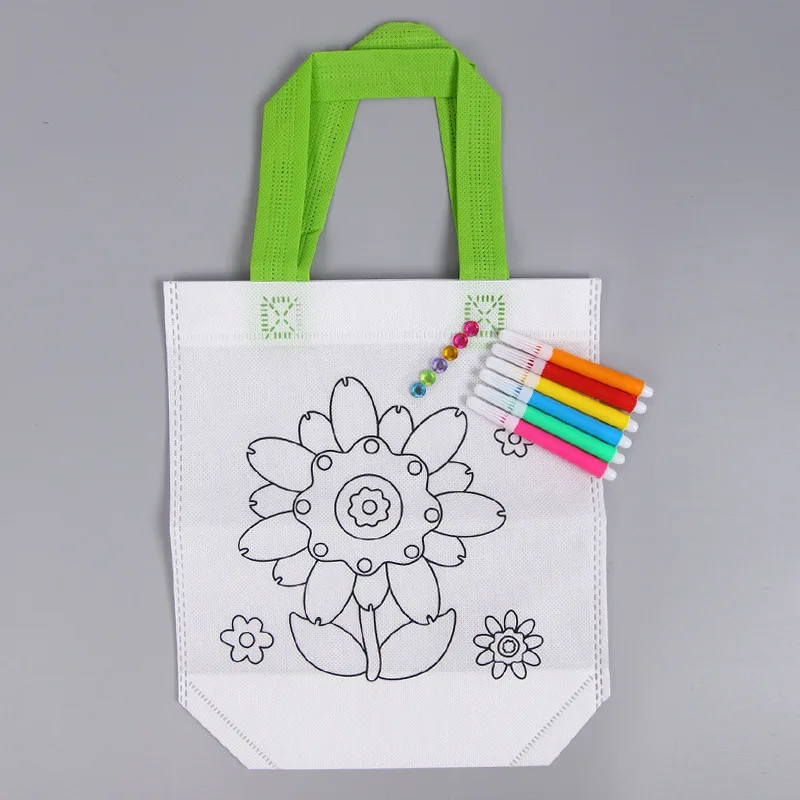 27 stili per bambini fai da te disegno artigianale borsa colorata bambini che imparano giocattoli educativi da disegno con penna acquerello sicura per regali per bambini 1pz