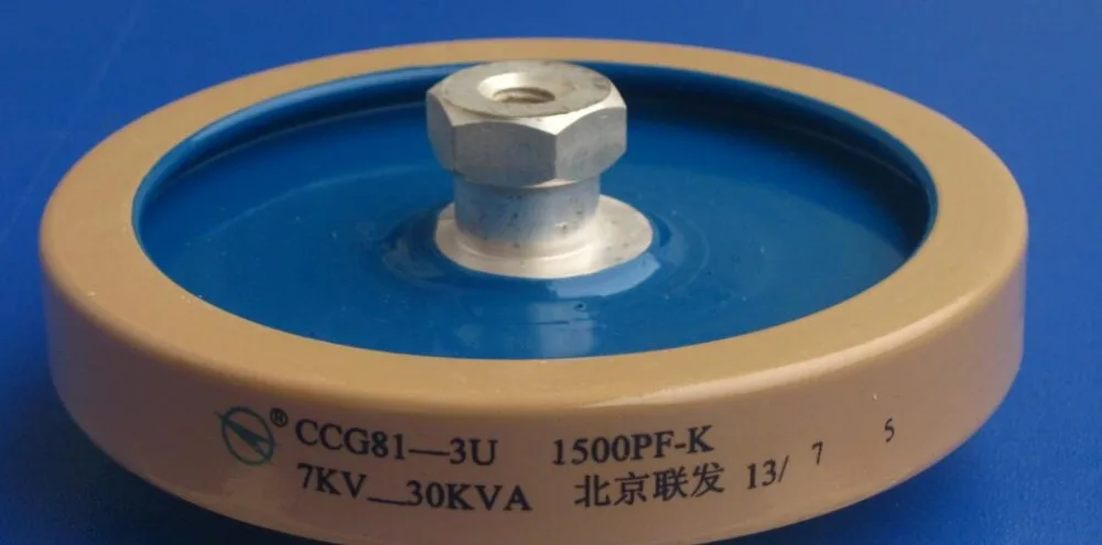 

CCG81-3U 1500PF-K 7KV 30KVA high frequency machine high frequency large head M10 nut high voltage ceramic dielectric capacitor