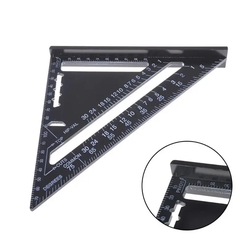 7/12 inch Triangle Angle Ruler Protractor Woodworking Measurement Tool Quick Read Square Layout Gauge Measuring Tool