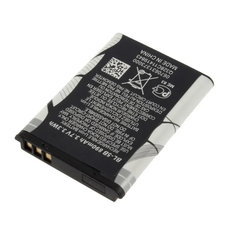 GTF 3.7V 890mAh BL 5B BL5B Batterie forNokia N90 3230 5300 5070 6121 6080 phone Battery rechargeable Batteries