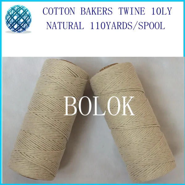 50pcs/lot 100% natural color 10ply Cotton rope twisted cotton string twine for all kinds packing such as food, sugar, meat