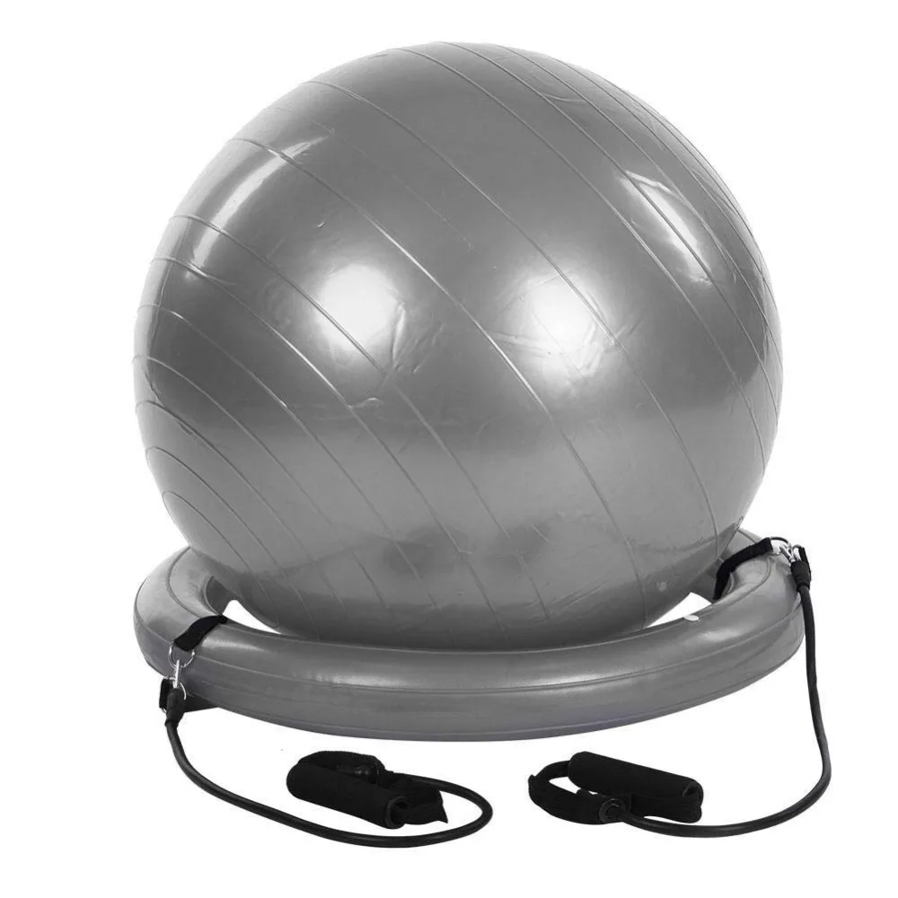 

Exercise Stability Yoga Ball with Stability Base Resistance Bands for Gym Home Office Flexible Fitness Balls Seat Balance Ball