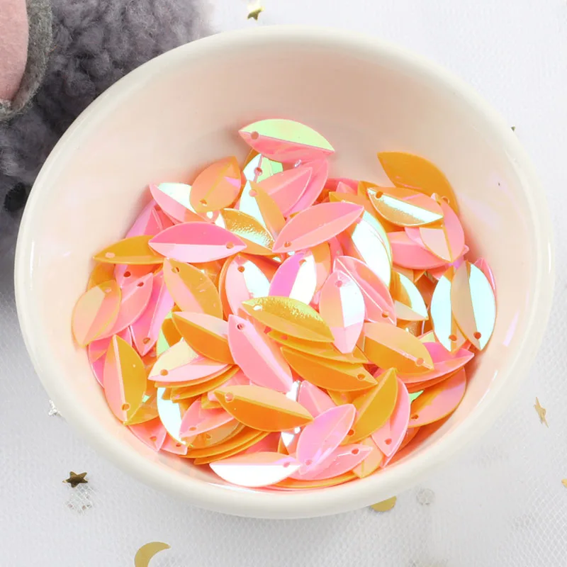 New! 720pcs 6*14mm Oval Folded Sequins Horse Eyes Shape Loose Sequin Paillettes For Crafts Wedding Decoration Sewing Accessories