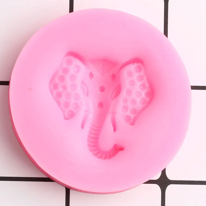 3D Elephant Head Silicone Mold Animals Fondant Molds DIY Party Cake Decorating Tools Chocolate Candy Mould Cupcake Baking Moulds