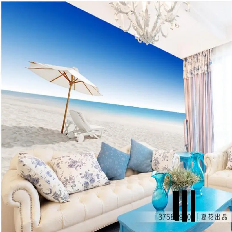 

wellyu Customized large - scale murals beautiful Maldives seascape background wall wallpaper papel de parede para quarto