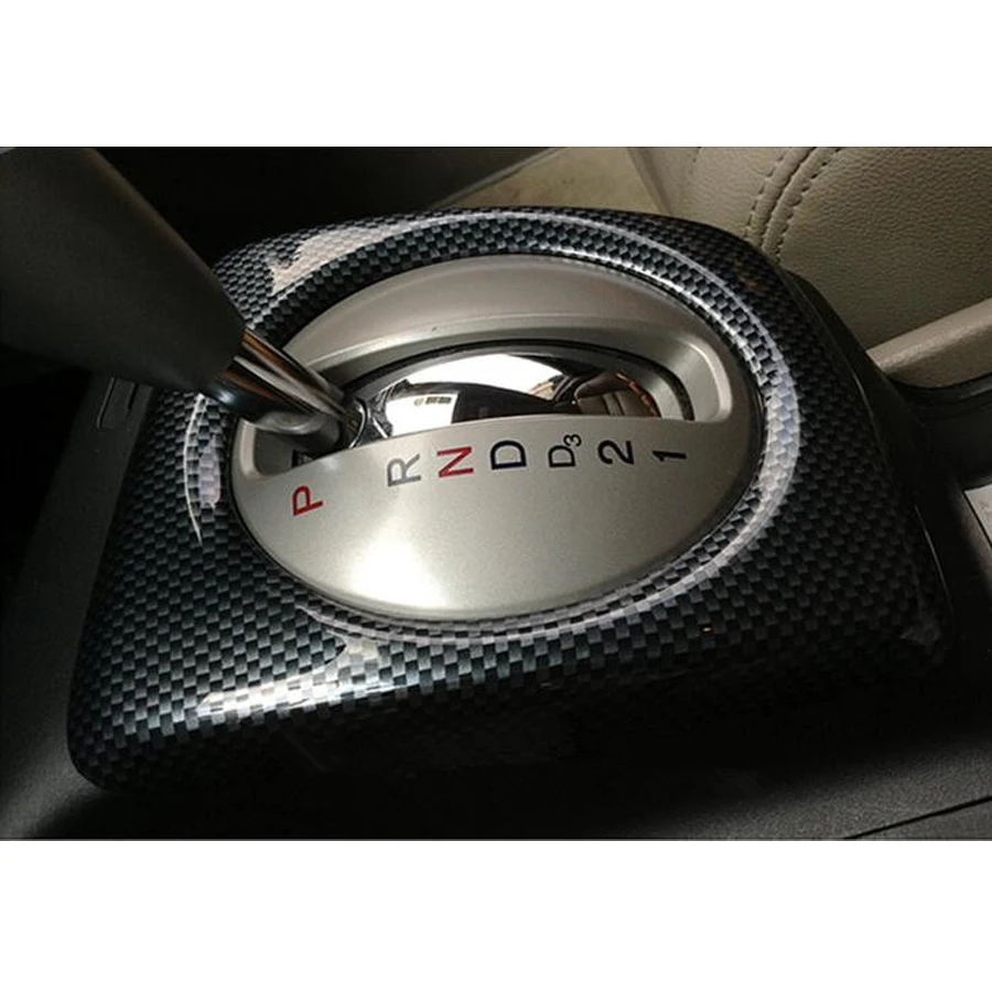 Carbon Fiber Style Car Gear Shift Panel Cover Trim Styling Sticker For Honda Civic 2006-2011 AT Style LHD Car-covers