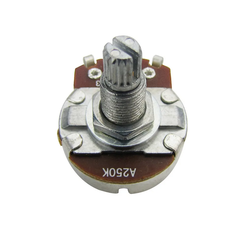 

FLEOR 50pcs Full Size Long Shaft Guitar Potentiometers Control Pots A500K B500K A250K B250K Optional