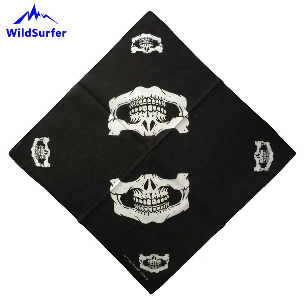 Hip-hop Headscarf Skull Hiking Scarves 100% Cotton Bandana Running Neck Scarf Cycling Balaclava Durag Hip Hop Headwear Babushka