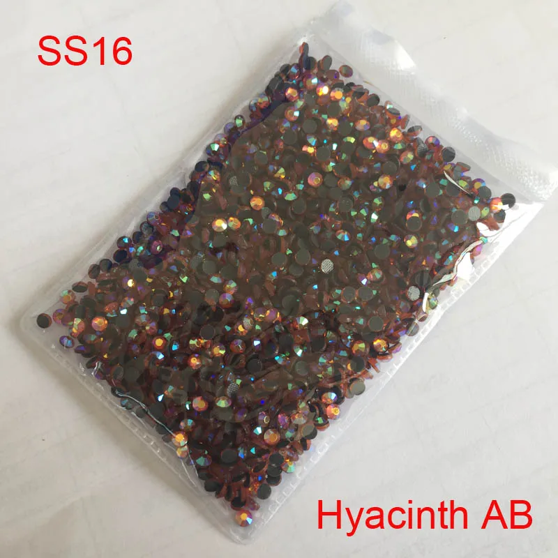 Super Glitter SS16 10 Bags Hyacinth AB DMC Hot Fix Flatback Rhinestone Trim Strass DIY Iron Heat Glass Crystal Stones Clothes