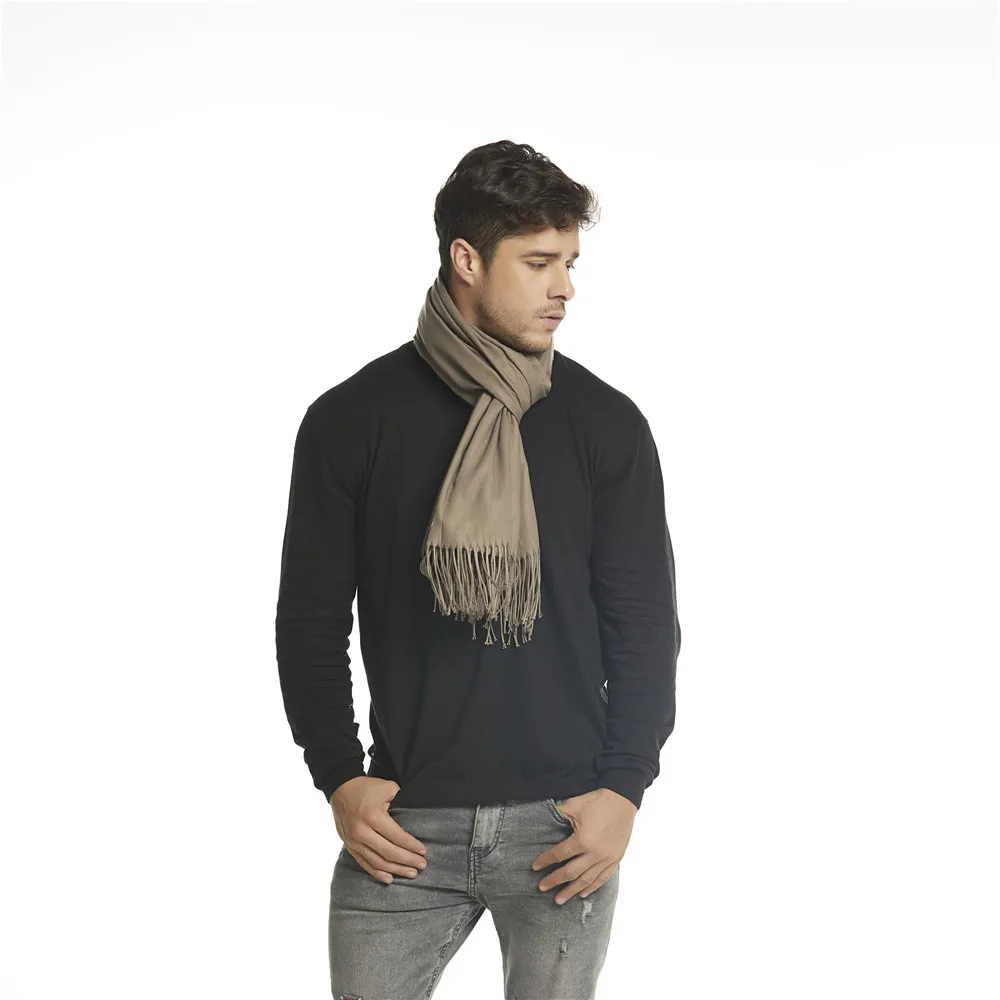 Jinjin.QC New Scarves Women 2019 Men Cashmere Scarf Winter Infinity Scarfs Solid Luxury Brand Pashmina Shawls Echarpe Foulard