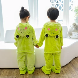 Kid Baby Boys Girls Frog superhero Onesie Pajama sets Winter Sleepwear Party dress Cartoon Panther Bird Animal Hooded Costume