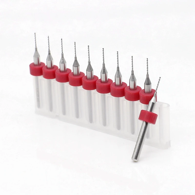 0.6mm/0.65mm  10pcs/lot Carbide Micro Drill Bits CNC PCB Drill Bit Set  CNC Router Wood Drilling Twist  tools