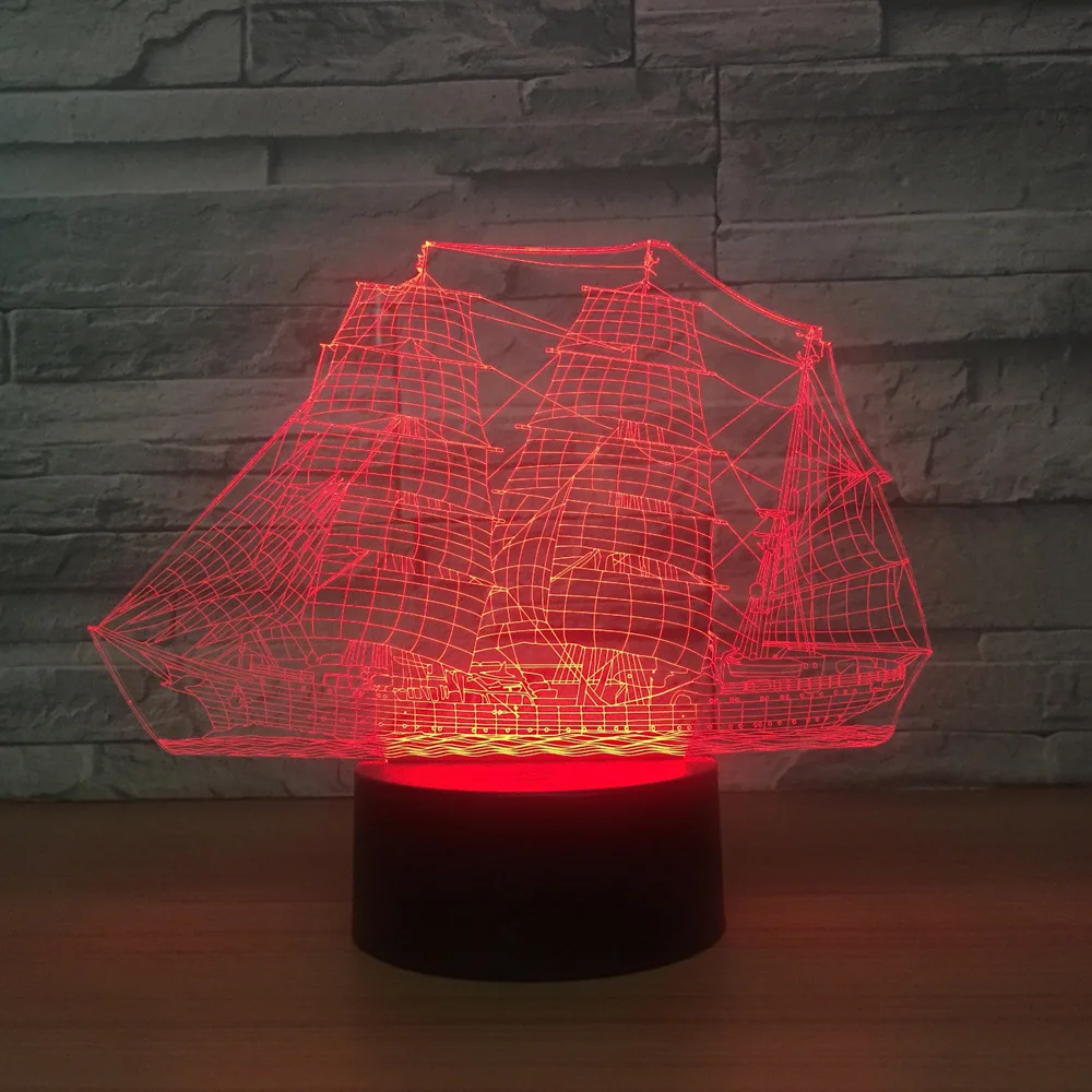 

Boat 3d Night Lamp Led Colorful Touch Acrylic Wholesale Led Night Light Luminaria De Mesa Usb Led 3d Lamp