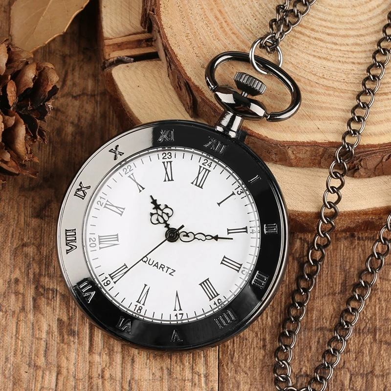 Clássico numerais romanos relógio de bolso relógio de quartzo para homens mulher velha moda aberto face pingente colar relógio presentes crianças reloj