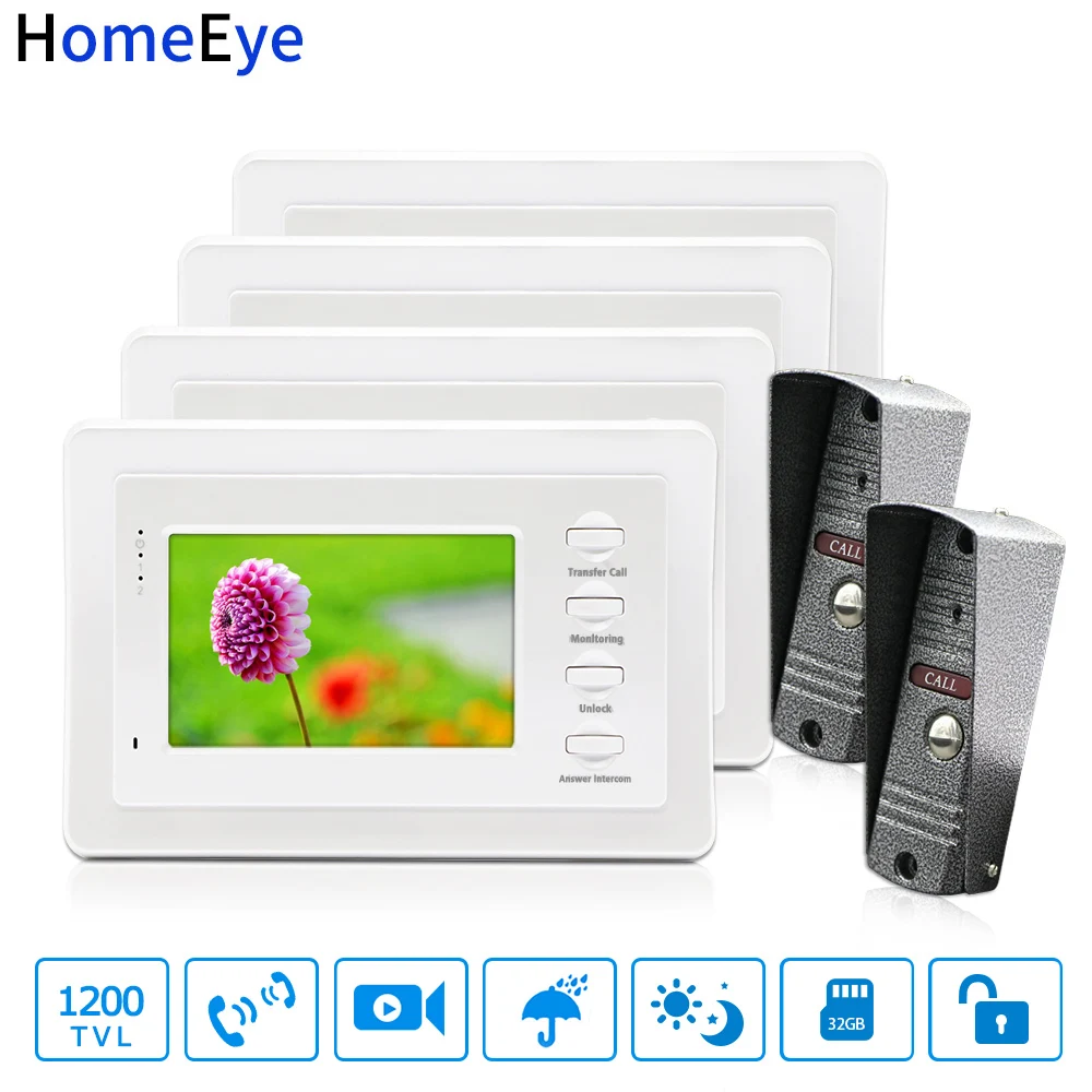 

Russian OSD Video Door Phone Video Intercom Doorbell Camera Door Control Access System Indoor Monitor Security Motion Detection