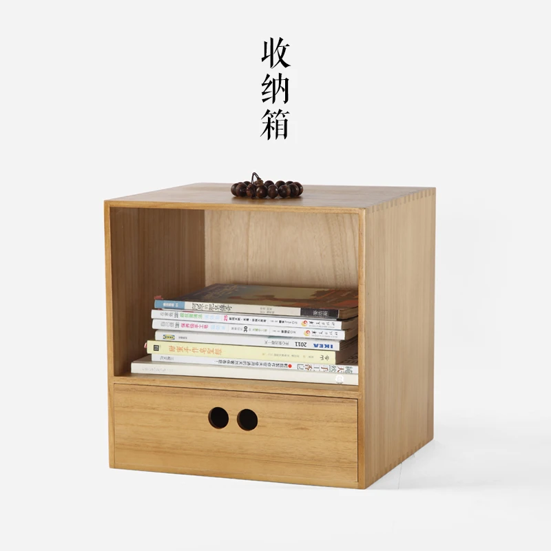 Creative Folk Art Japanese home wood storage box Desktop cosmetic jewelry storage box office stationery life