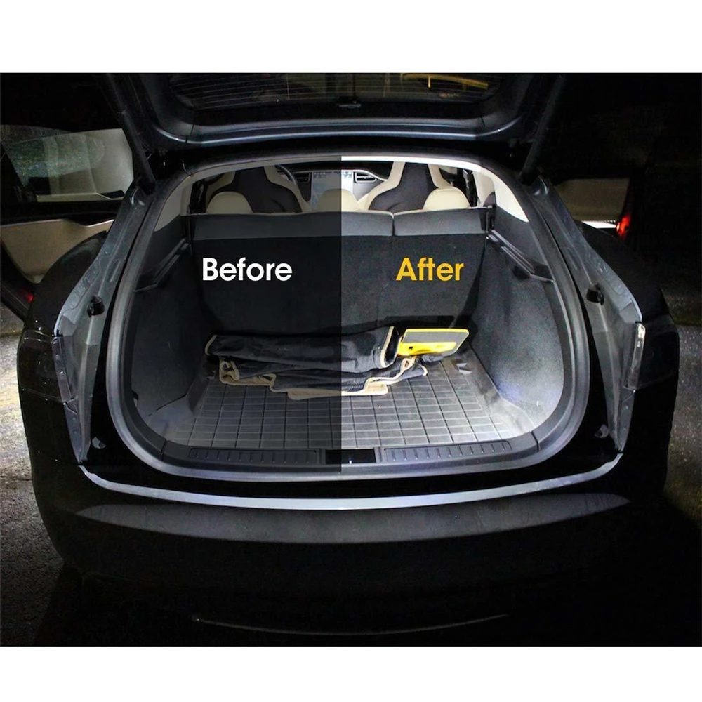 QCDIN for TESLA Car LED Interior Light Door Trunk Footwell GloveBox Light for TESLA MODEL 3 X S Y Ultra Bright CANBUS LED Light