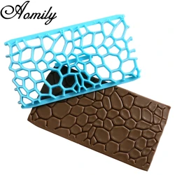 Aomily Stone Shaped Road Cake Chocolate Fondant Mold Plastic Printing Biscuits Cookies Decoration Embosser Gum Paste Cake Cutter