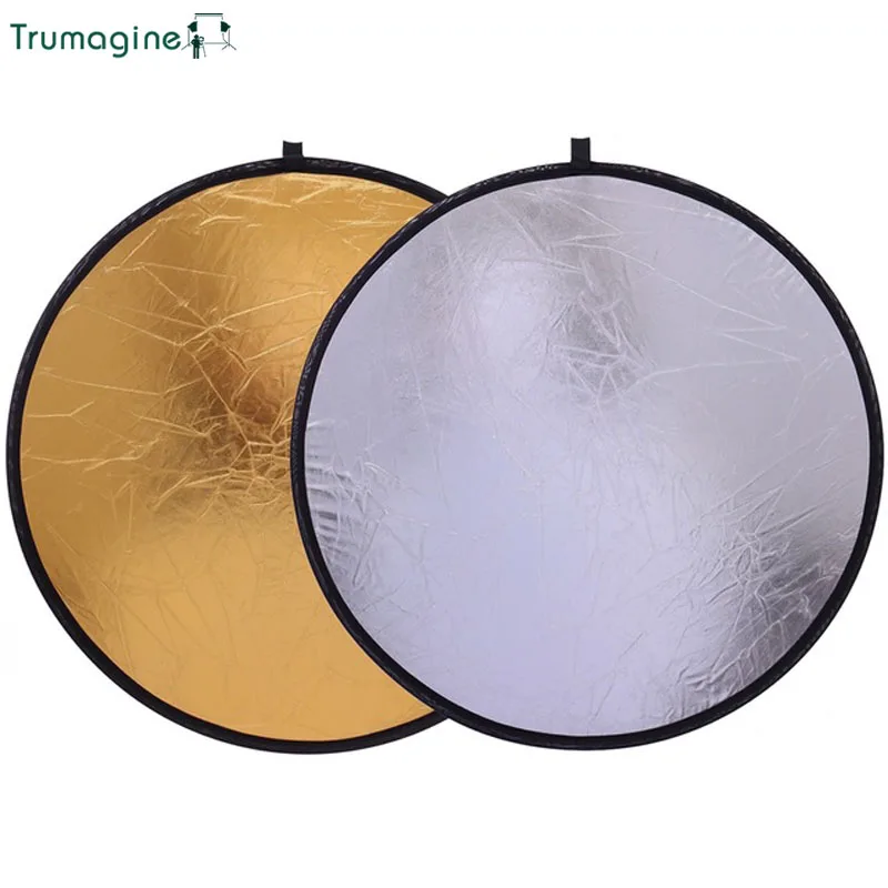 30CM/12'' 2 In 1  Portable Collapsible Light Round Reflector diffuser Photography Studio Small gold Silver flash neewer reflecto