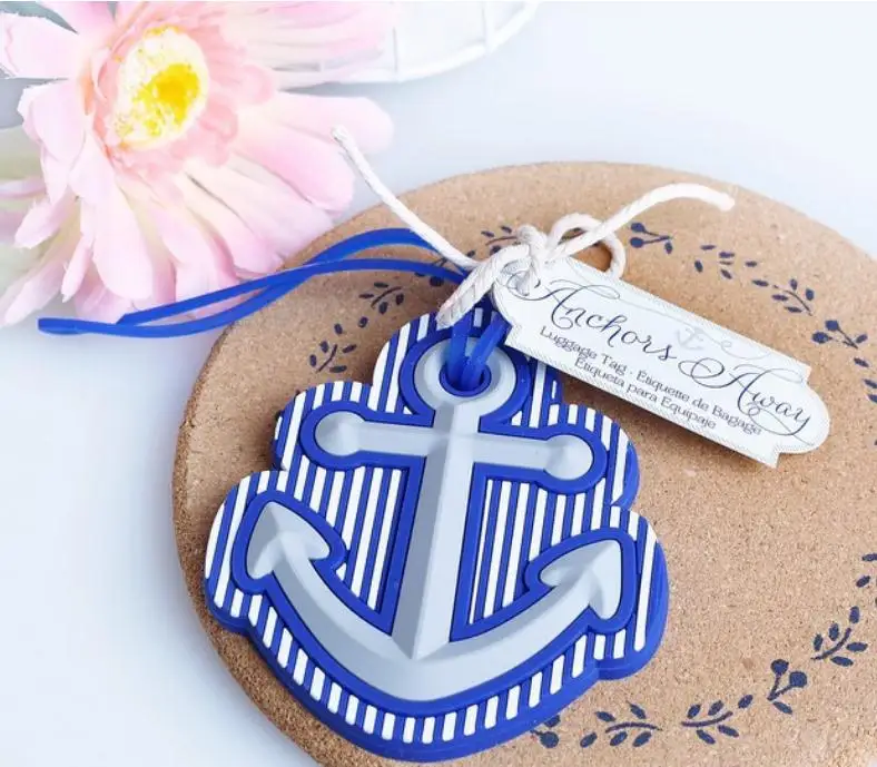 100PCS/LOT High Quality Beach Theme Anchors Away Travel Luggage Tag wedding bridal shower Favor party gifts Free shipping SN1084