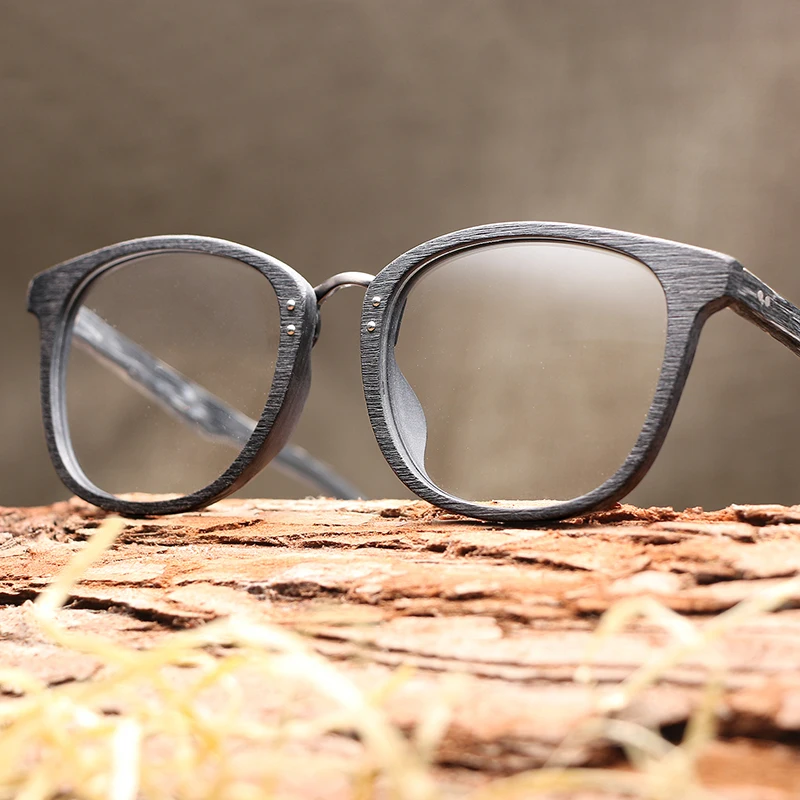 Men Women Myopia Glasses Wooden Frame with Clear Lenses Brand Design Eyeglass