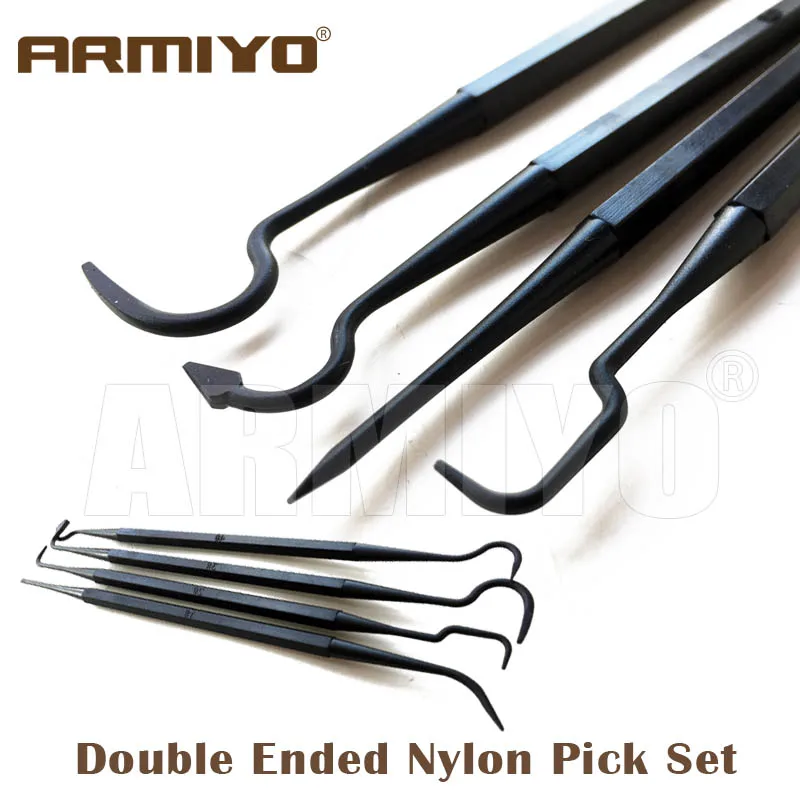 Armiyo 4pcs/Set Double Ended Nylon Pick Set Cleaning Kit Tool For Hunting Barrel Cleaner Accessories 205mm Length