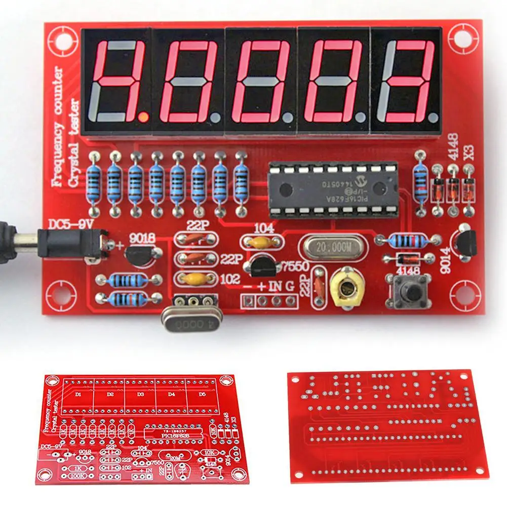 1Hz-50MHz PCB Frequency Counter Tester Crystal Oscillator Frequency Measurement Five Digital Display DIY Kit 1PC J3