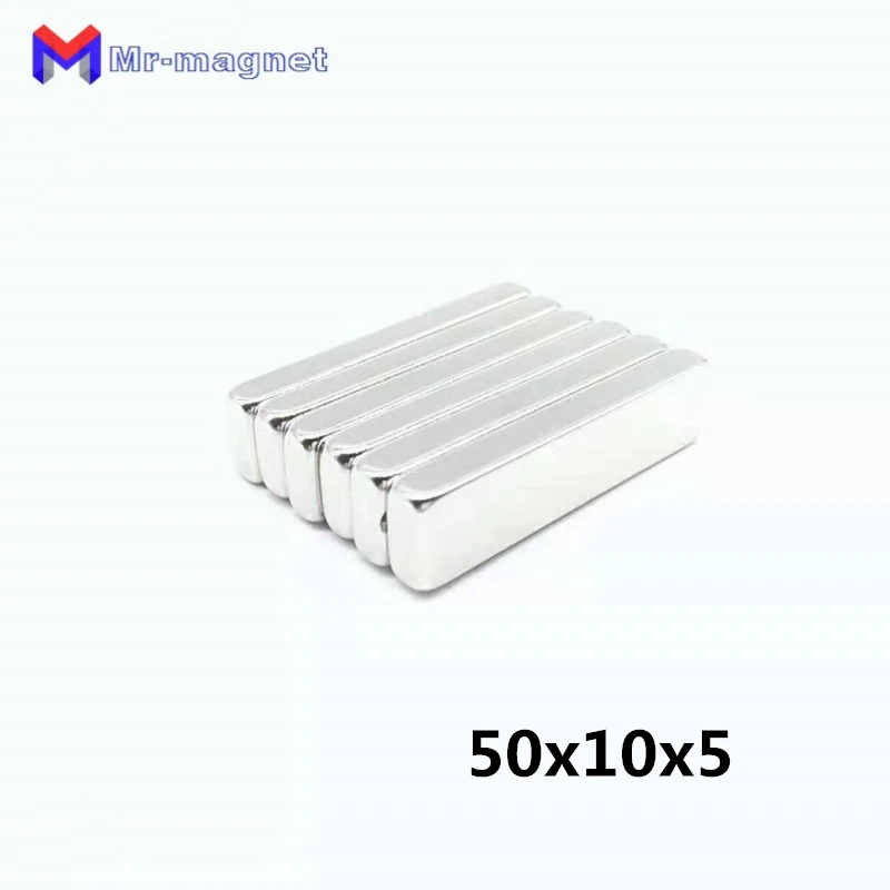 50pcs 50x10x5mm Super strong neo neodymium magnet 50x10x5, NdFeB magnet 50*10*5mm, 50mm x 10mm x 5mm magnets 50mmx10mmx5mm