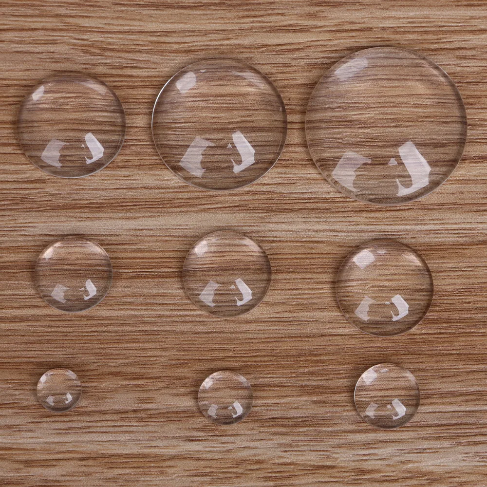 Round Flat Back Transparent Clear Glass Cabochon Beads 8/10/12/14/16/18/20/25/30mm for DIY Charm Pendant Necklace Jewelry Making