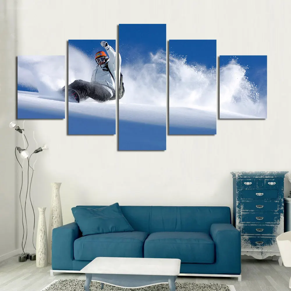 5 piece Surf On The Sea Canvas Printings Ski Doo Freeride Painting Wall Art Home Decoration Poster Printed Canvas Unframed