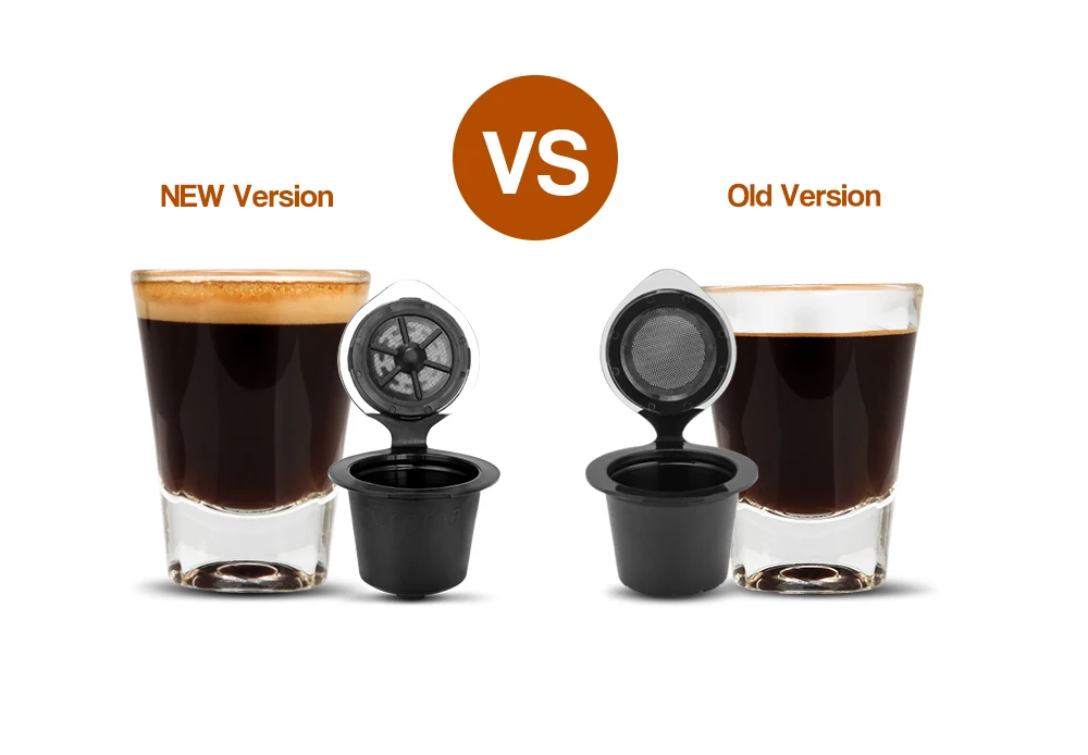 Upgraded Version Coffee Capsules Filter Cup Refillable Reusable Coffee Capsule Pods For Nespresso Machines Spoon Tea Baskets