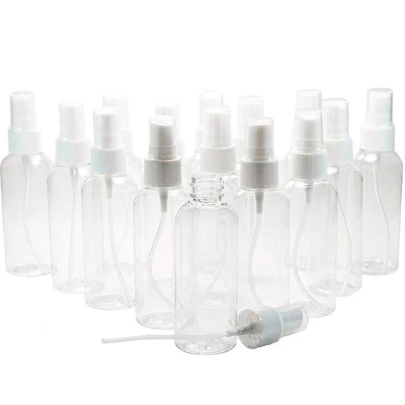 50 Pieces 50Ml Plastic Spray Bottles Empty Vial Refillable Atomiser Transparent Travel Liquid Container