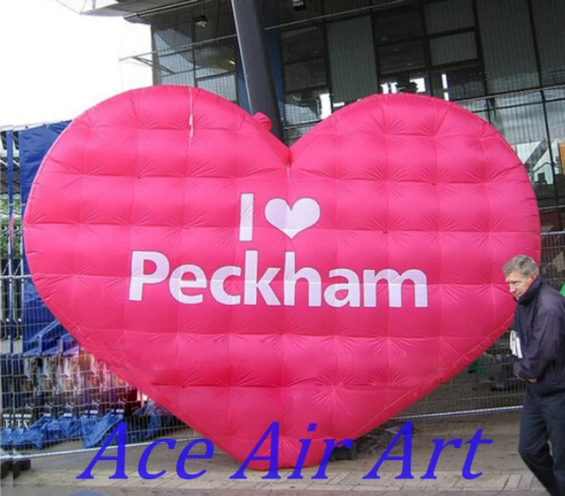 Giant Heart Shaped Inflatable Heart Model Hanging for Valentine Decoration