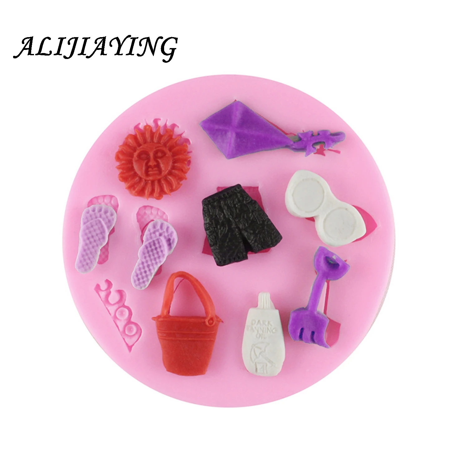 1Pcs Shorts slippers Sugar Silicone Mold Cake Decorating Tools glasses sun Pastry Baking Polymer Clay Kitchen Bakeware D0483