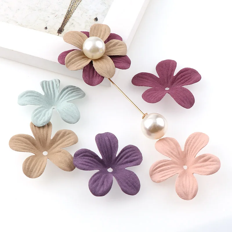 30pc Small Exquisite Leather Flowers Handmade Artificial Flower Head Wedding Decoration DIY Scrapbooking Craft Fake Flower