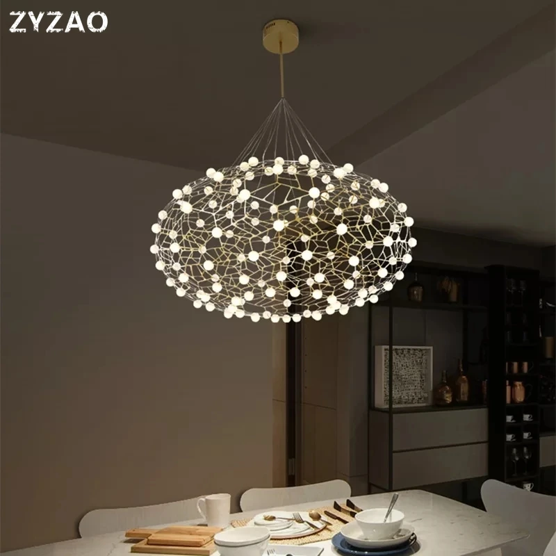 pos moderna placa de cobre ouro led luzes pingente forma oval designer ninho passaro lampada luxo lampadas pingente suspender lampada lamparas 01