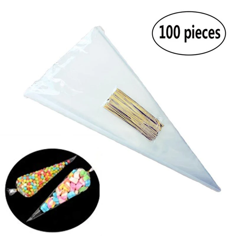 

Quality100 Pcs Clear Cellophane Packing Bag Candy Bags Gift Bags Environmentally Friendly Chocolate Sweet Popcorn Plastic Bag