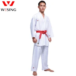 Wesing WKF Approvato Karate gi Karate Uniforme Dobok Adulti Bambini Kumite Karate Concorrenza Vestito di Poliestere Confortevole 100%