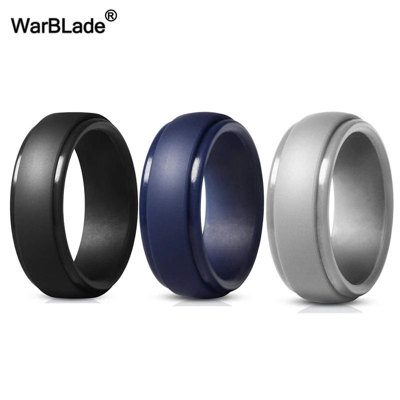 WBL New Men Silicone Rings 7-14 Size Hypoallergenic Flexible Men Wedding Rubber Bands 8mm Food Grade FDA Silicone Finger Rin