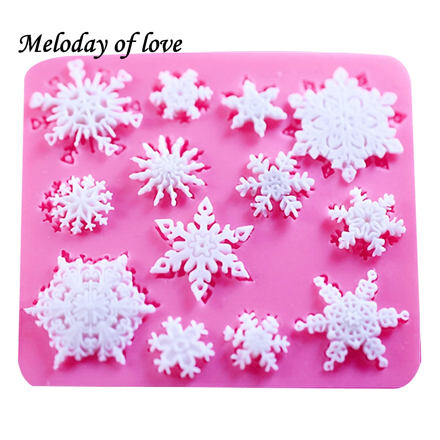 3D christmas decorations snowflake Lace chocolate Party DIY fondant baking cooking cake decorating tools silicone mold T0026