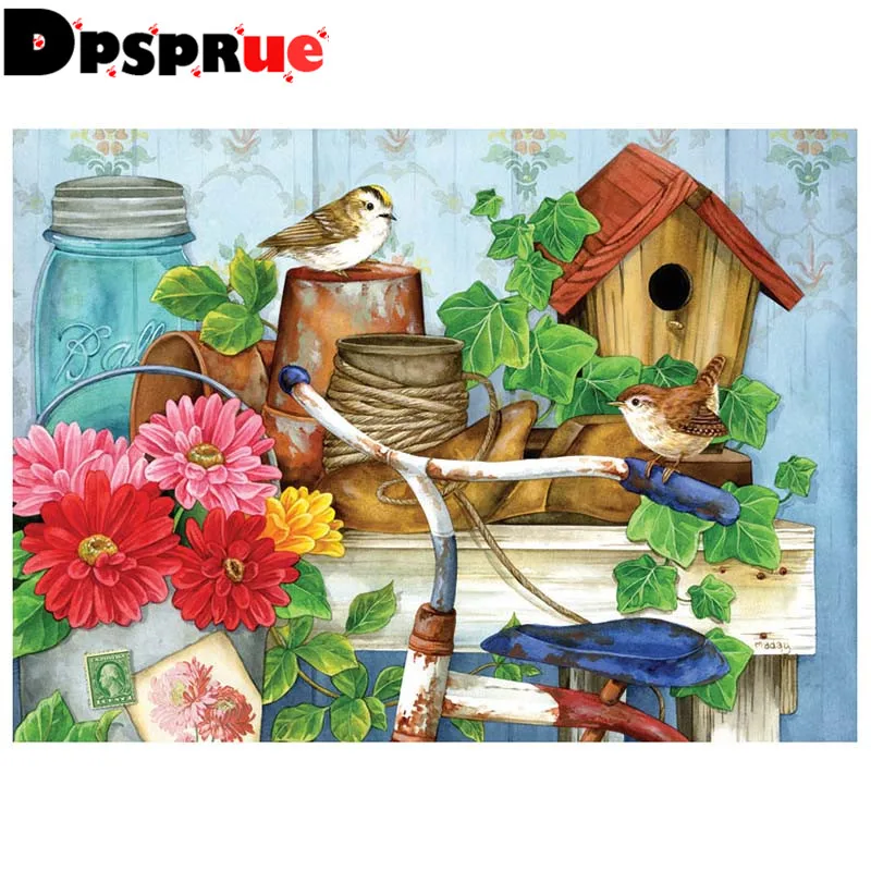 

Dpsprue Full Square/Round 5D Diy Diamond Painting Cross Stitch "Animal Bird" Diamond 3D Embroidery Mosaic Home Decor Gift