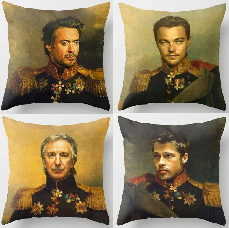 Celebrities Replaceface Paintings Cushion Covers Keith Richards Gary Barlow Print Sofa Seat Linen Pillow Case