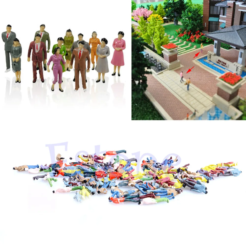 New 100x 1:100 Building Layout Model People HO Scale Painted Figure Passenger