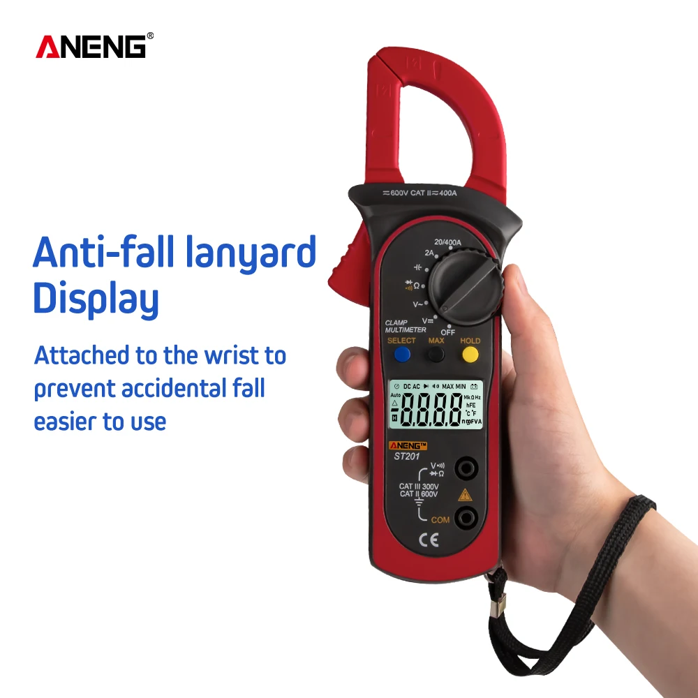 Digital Clamp Multimeter Clamp ammeter transistor tester capacitor test Power test Automotive AC DC voltage tester