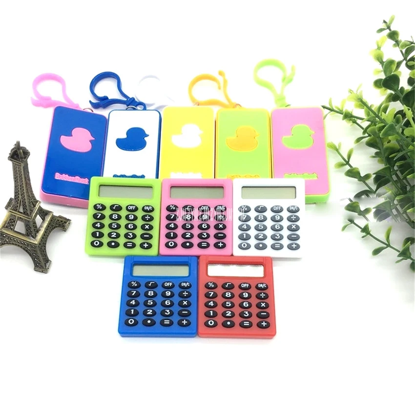 50pcs Mini Candy color Calculator Function Students Office Collection Calculator Novelty Student Gift LED Screen material 8 bits