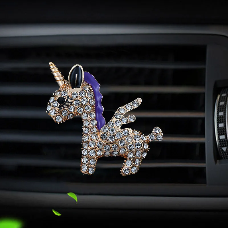 Unicorn car air freshener perfume bottle diffuser in the car auto Air conditioner outlet vent air Perfume clip