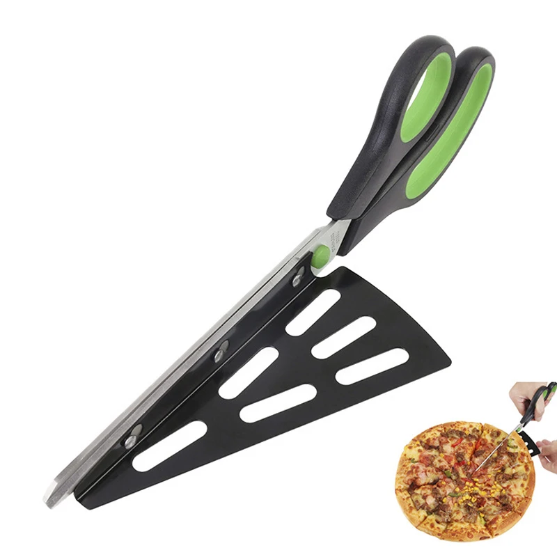Creative Pizza Scissors Knife Stainless Steel Pizza Cutter Slicer Mutifunctional Pizza Scissors Knife Kitchen Baking Tools