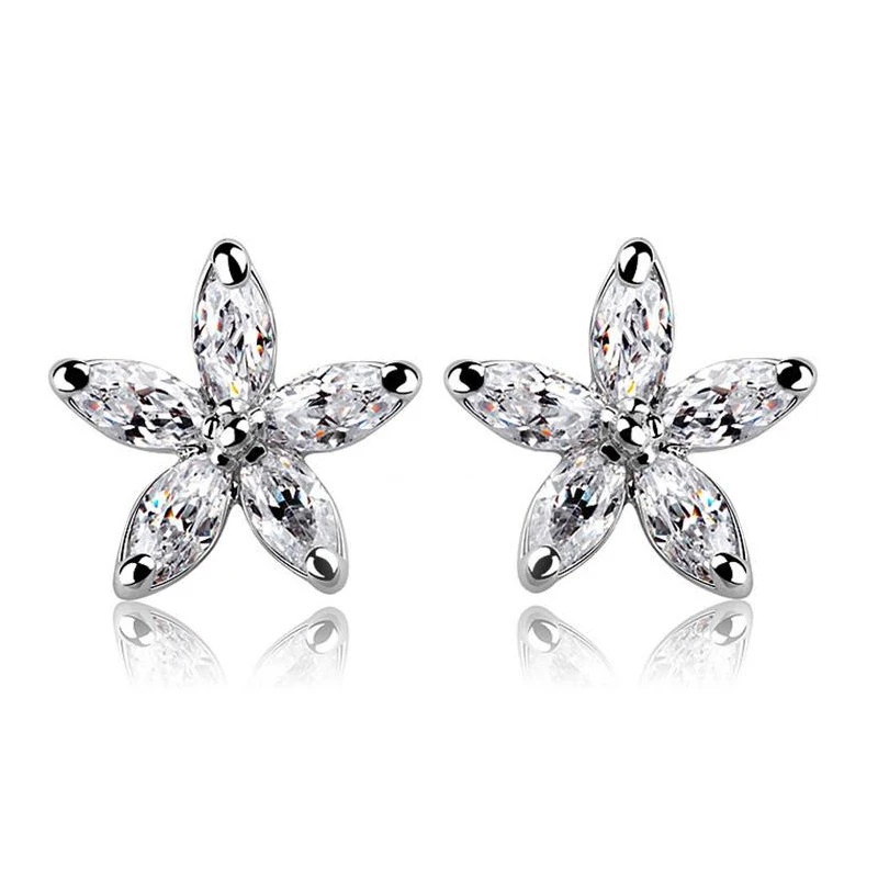 GMGYQ Fashion Jewelry 2018 White Water Drop Oorbellen Cubic Zircon Earings Stud Voor Vrouwen Aretes De Mujer Small Gifts